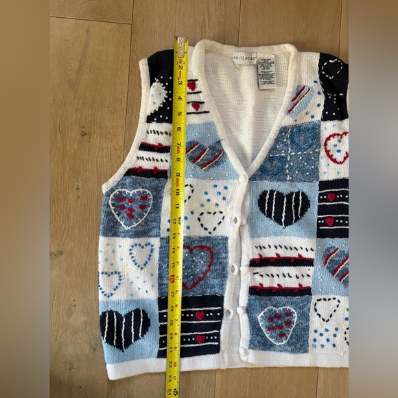 Vintage White Stag cotton blend patriotic heart vest 4th July - size large - Picture 4 of 7